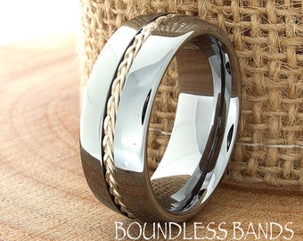 Braided Tungsten, Tungsten Ring, Men's Tungsten Wedding Band, Men's Tungsten Ring, Tungsten Band, Tungsten, Men's Tungsten, Men's Ring, 8mm