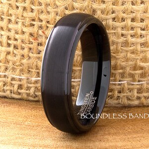 Black Tungsten Ring,Stepped,Dome,6mm,Tungsten Band,Mens,Womens,Tungsten Ring,Anniversary Ring,Black Wedding Ring,Black Tungsten,Comfort Fit