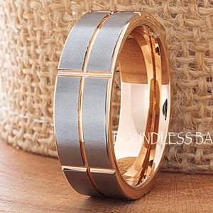 Tungsten Ring, Men's Tungsten Wedding Band, Men's Silver Wedding Band, Rose Gold Tungsten Ring, Tungsten, Tungsten Band, Customized Ring