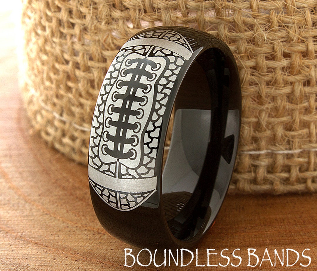 Football Mens Ring Wedding Bands American Football Mens Wedding Bands ...