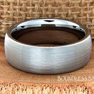 Tungsten Ring, Men's Tungsten Wedding Band, Men's Tungsten Ring, Tungsten Band, Tungsten, Men's Tungsten, Dome Brushed, Men's Ring, 8mm image 2