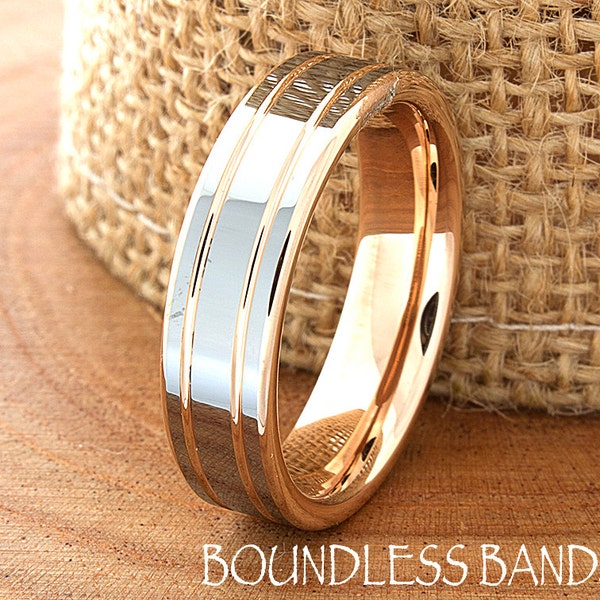 Tungsten Ring, Anniversary Ring, Men's Tungsten Wedding Band, Men's Tungsten Ring, Rose Gold Tungsten Ring,Tungsten Ring, Ring For Men, 7mm