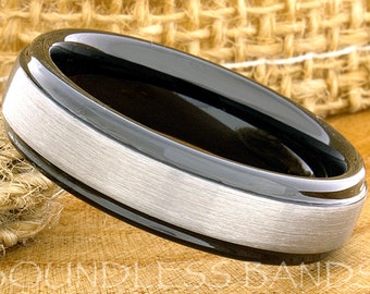 Tungsten Ring, Men's Tungsten Wedding Band, Men's Black Wedding Band, Black Tungsten Ring, Tungsten, Tungsten Band, Personalized Ring, 6mm