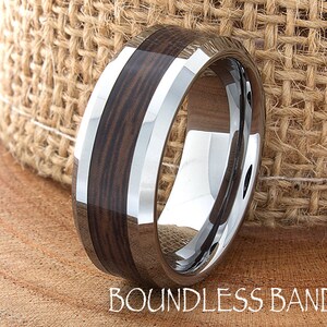 Tungsten Ring, Men&#39;s Tungsten Wedding Band, Men&#39;s Tungsten Ring, Tungsten Band, Tungsten, Men&#39;s Tungsten, Wood Inlay, Men&#39;s Ring, 8mm