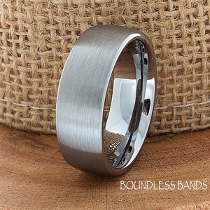 Tungsten Ring, Men's Tungsten Wedding Band, Men's Tungsten Ring, Tungsten Band, Tungsten, Men's Tungsten, Dome Brushed, Men's Ring, 8mm image 1