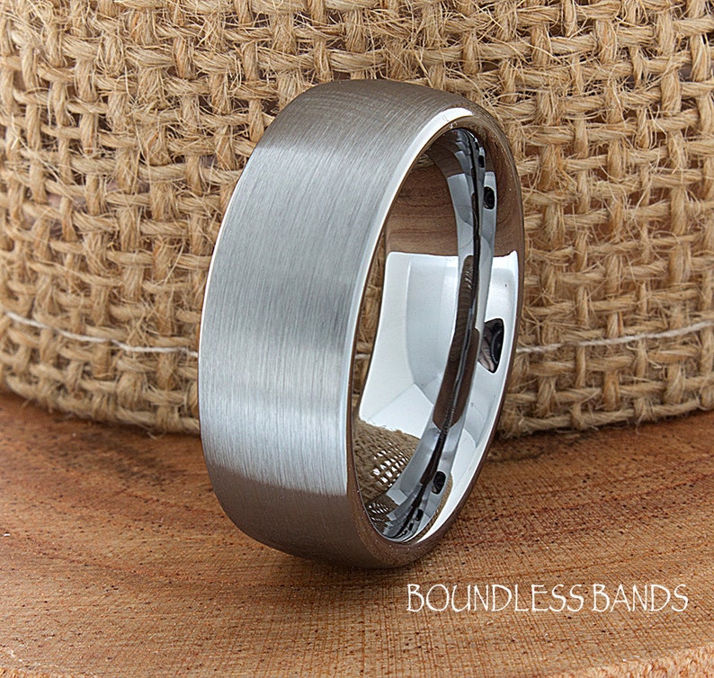 Tungsten Ring, Men's Tungsten Wedding Band, Men's Tungsten Ring, Tungsten Band, Tungsten, Men's Tungsten, Dome Brushed, Men's Ring, 8mm image 1