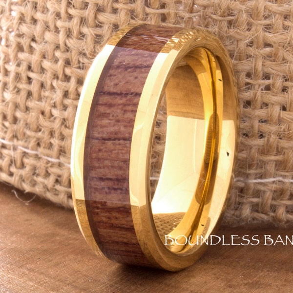 Wood Inlay Ring Etsy