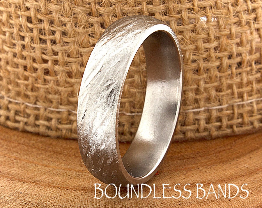 6mm Titanium Wedding Band - Brushed Finish, Double Milgrain Edge, Comfort Fit (Sizes 6-12) With Free Engraving