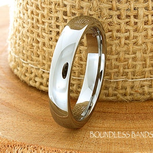 Men&#39;s Tungsten Ring, Tungsten Ring, Men&#39;s Tungsten Band, Tungsten Wedding Ring, Men&#39;s Ring, Tungsten, Silver Men&#39;s Ring, High Polish, 4mm