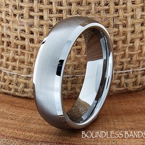 Men&#39;s Tungsten Ring, Tungsten Ring, Men&#39;s Tungsten Band, Tungsten Wedding Ring, Men&#39;s Ring, Tungsten, Dome Shaped Brushed Polished Edges