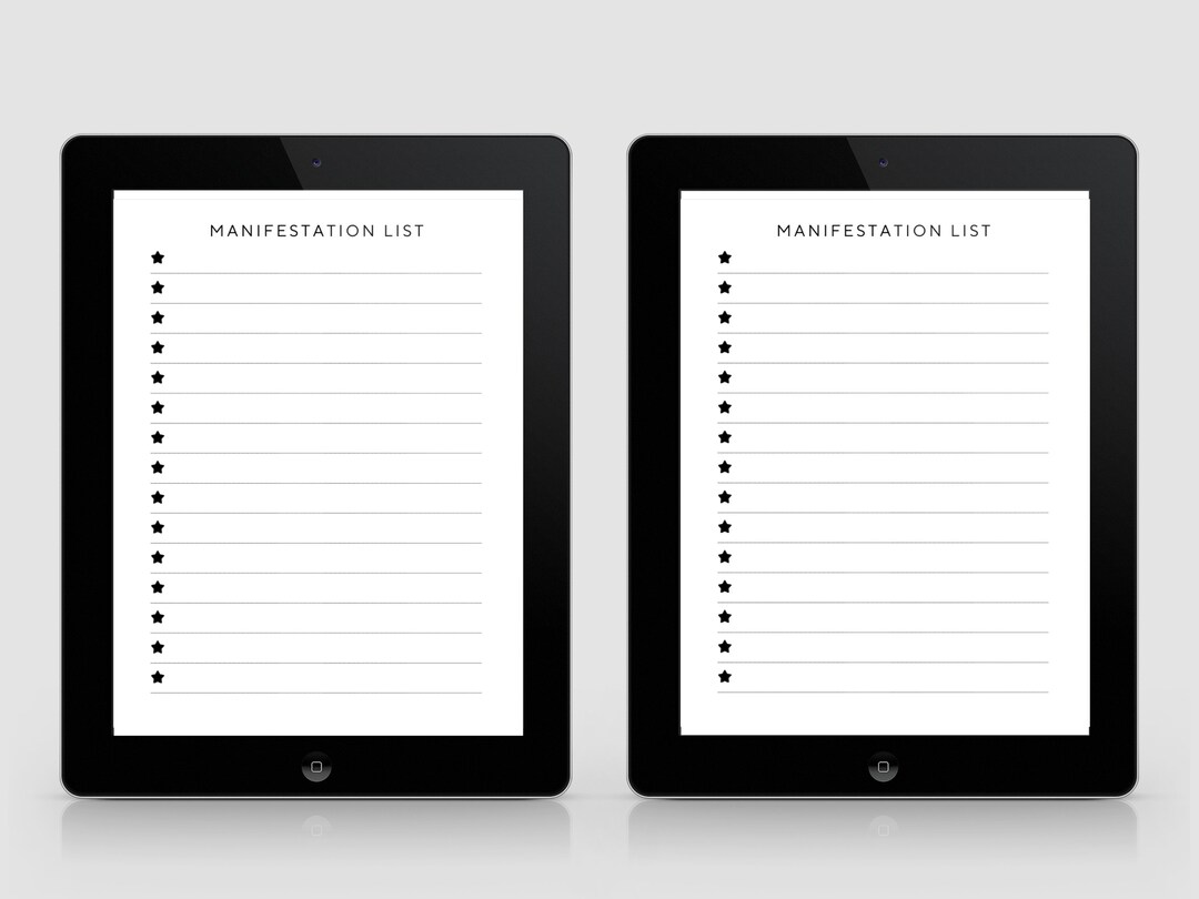 Manifestation List Printable List Printable Manifestation - Etsy