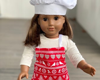 Christmas apron for your 18 inch doll