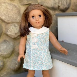 Handcrafted Floral Cotton Dress for 18 inch or AG Dolls