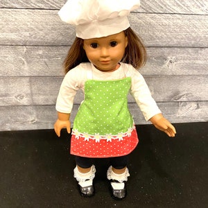 Polka dot and daisy apron for your 18 inch doll