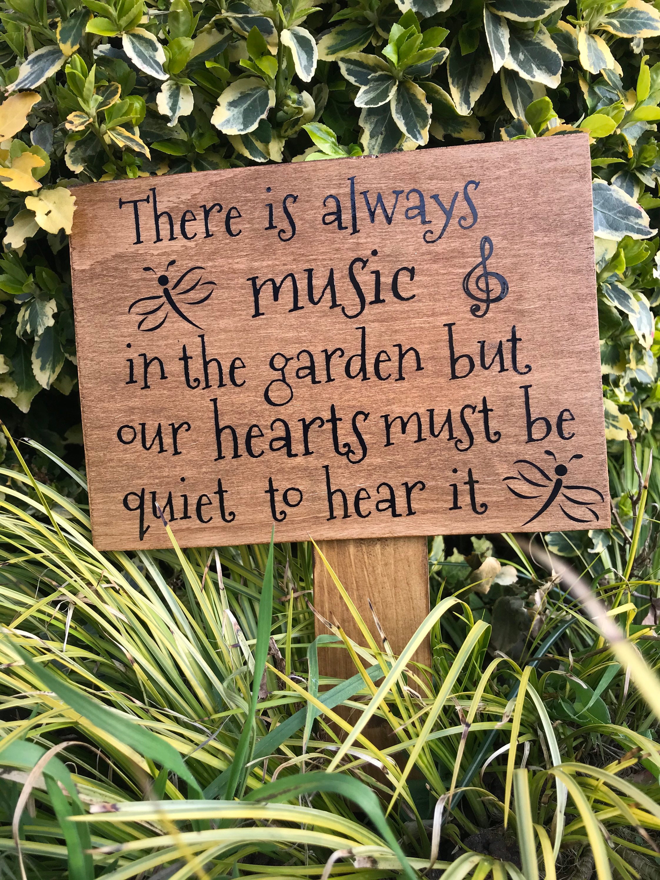 Sound. Sign Flower Wildflower Garden Sign, Music in the Garden Sign, Rustic Garden Decor ...