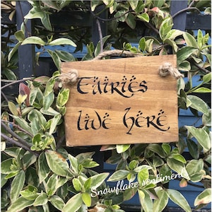 Fairy garden sign, fairy garden decor, fairies live here sign, rustic garden sign, my fairy garden, wildflower garden,