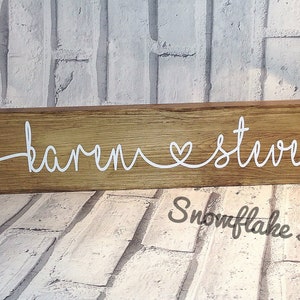 Valentine sign, our name sign, anniversary gift, linking hearts name sign, wedding present, bedroom name decor, this is us