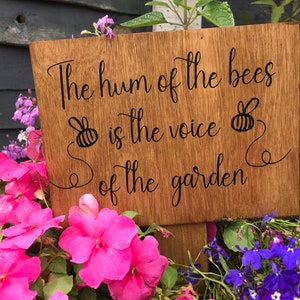 Wildflower garden sign, save the bees, rustic garden sign, planter signs, gardeners gift, pot plant decor