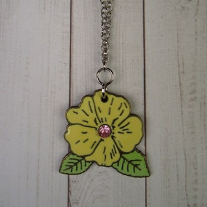 Hello Yellow! Spring Flower Pendant Necklace Jewelry