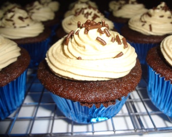 Coffee and Espresso Infused Homemade Mocha Cupcakes (16 Cupcakes) - Frosting Will Be Packaged Separately May Through September