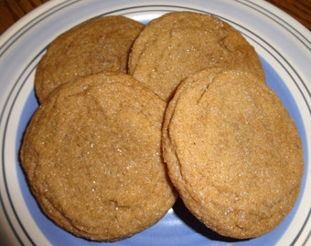 Homemade Ginger Cookies - Crispy on the Outside and Soft on the Inside (2 Dozen)