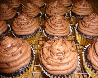 Ridiculously Moist Homemade Chocolate Cupcakes (18 Cupcakes) - Frosting Will Be Packaged Separately May Through September