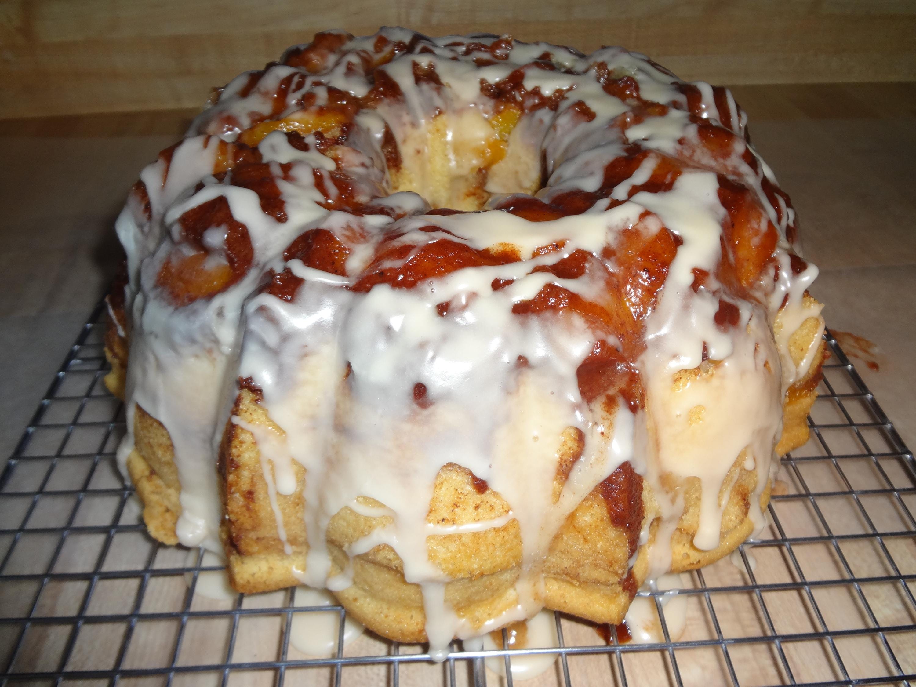 Soft and Chunky Homemade Peach Cobbler Pound Cake (12")