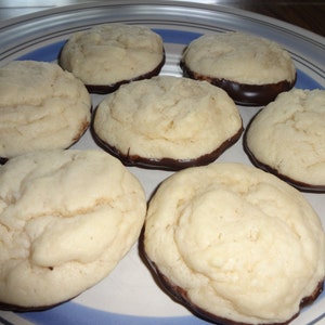 Creamy & Chewy Homemade Chocolate Dipped Cheesecake Cookies (30 Cookies)