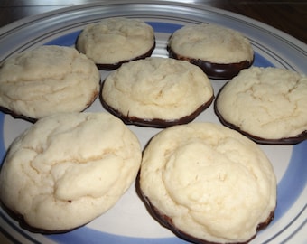 Creamy & Chewy Homemade Chocolate Dipped Cheesecake Cookies (30 Cookies)