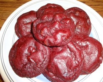 Soft Baked Homemade Red Velvet Chocolate Chip Cookies (2 Dozen)