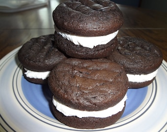 Soft & Creamy Homemade Chocolate Whoopie Pies (30 Cookies)