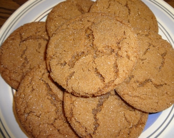 Homemade Ginger Full Flavor Molasses Cookies (4 Dozen)
