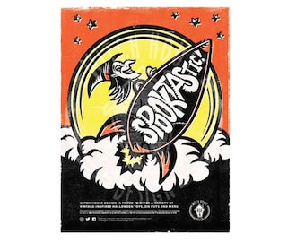 Halloween "Spooktastic" Witch Riding Rocket 8 x 10 Print Witch House Design