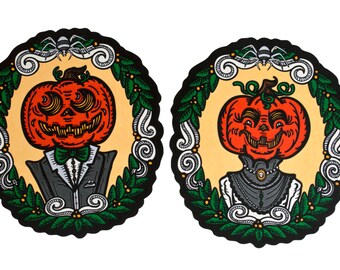 Halloween Pumpkin Portraits Cutout Decorations