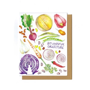 Carte végétale Gratitude abondante - carte de remerciement carte de gratitude carte recyclée carte de ferme carte de jardin