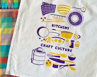 Kitchens Craft Culture - screenprinted Tea Towel / Wall Hanging