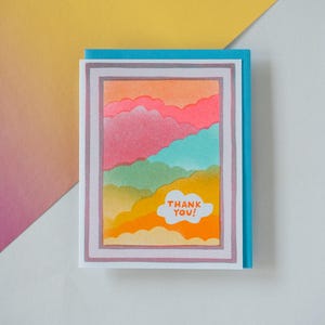 Thank You Sky - risograph-printed greeting card