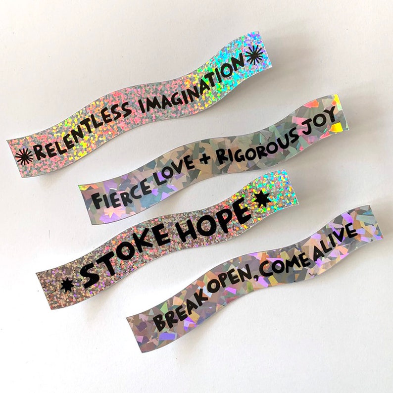Stoke Hope HOLOGRAPHIC Glitter Dust Sticker Activist Sticker | Etsy