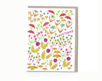 Garden Greetings - bitsy floral flower greeting card