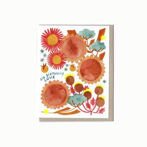 Grande amor de aniversário - cartão floral quente