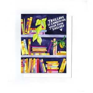 O verdadeiro amor é combinar suas estantes - amantes de livros, leitor ávido, cartão de amor, cartão reciclado