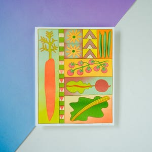 Garden Time - risograph art print