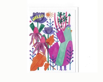 Hello Hen greeting cardBK-04