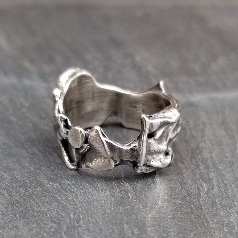 Rustic Ring Freeform Ring Size 9 Molten Ring Viking Ring Fused Ring