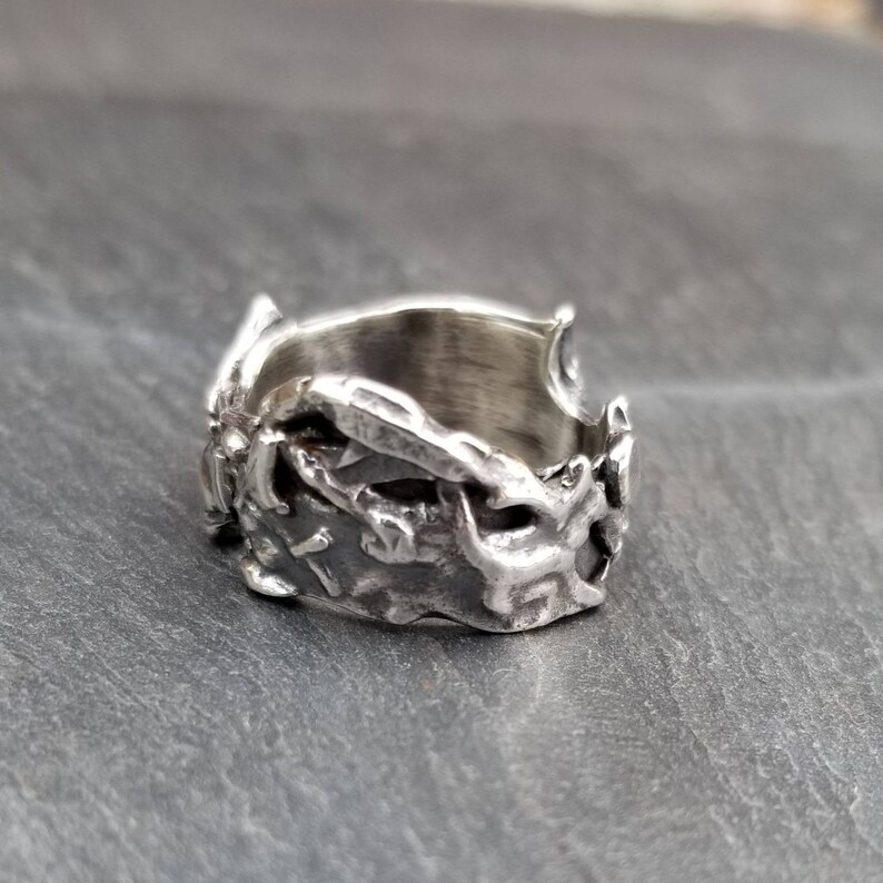 Rustic Ring Freeform Ring Size 9 Molten Ring Viking Ring Fused Ring