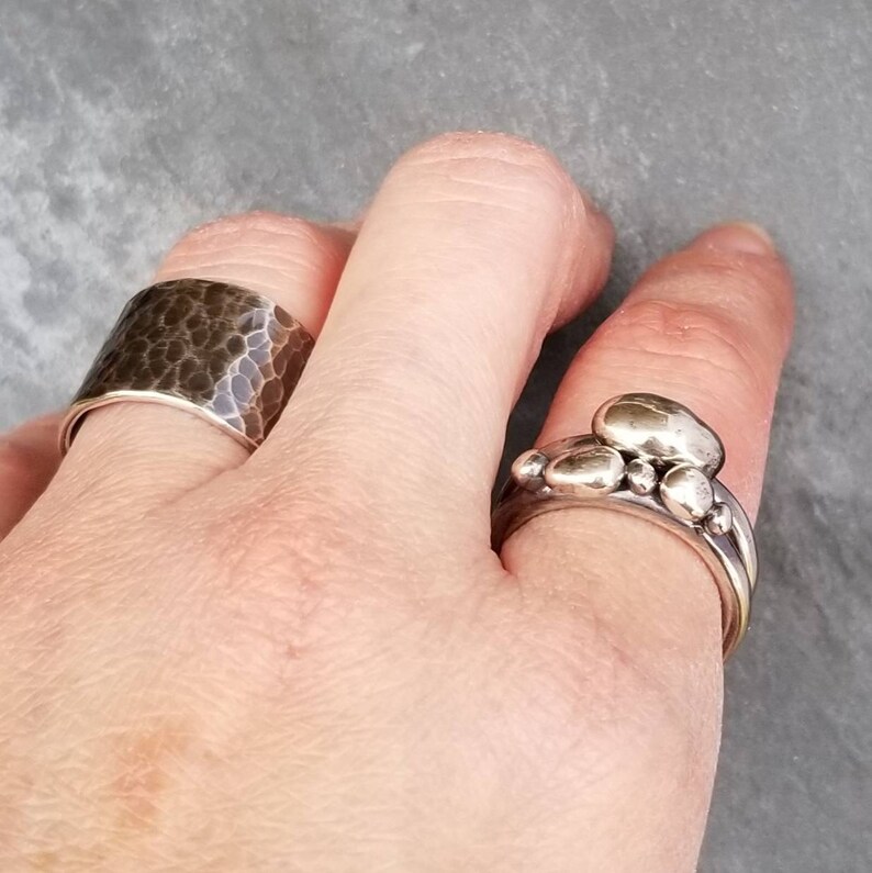 Modern Silver Ring Stacking Ring Unique Ring Statement Etsy