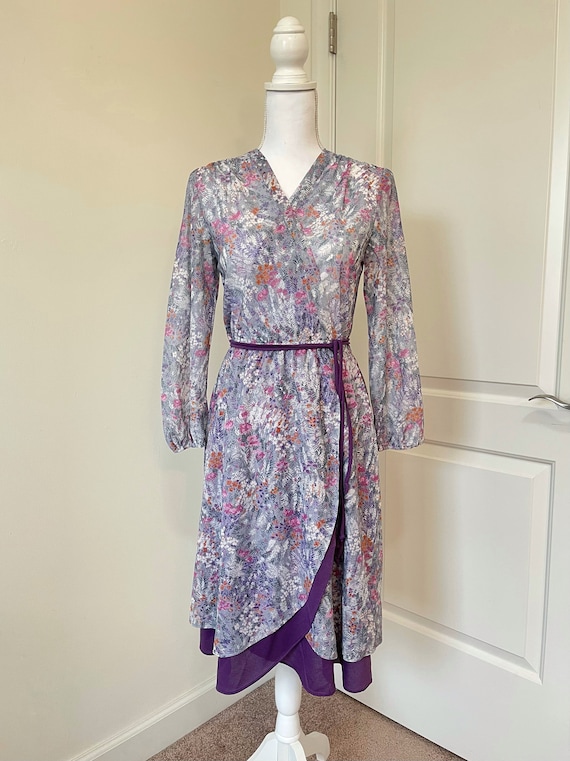 Purple Floral Vintage Dress