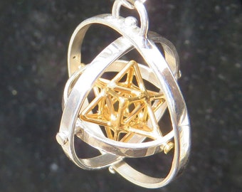 Tantric Star 3D-SPIN  pendant or Earrings, 3D Sacred Geometry Jewelry