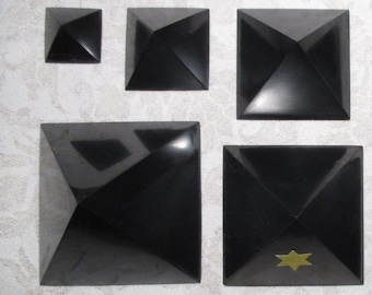 SILVER SHUNGITE Pyramids + Cubes for EMF-Protection