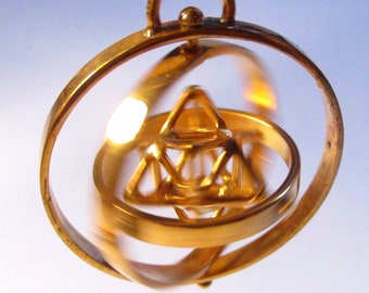 Tantric MerKaBa Star 3D-SPIN pendant or Earrings, 3D Sacred Geometry